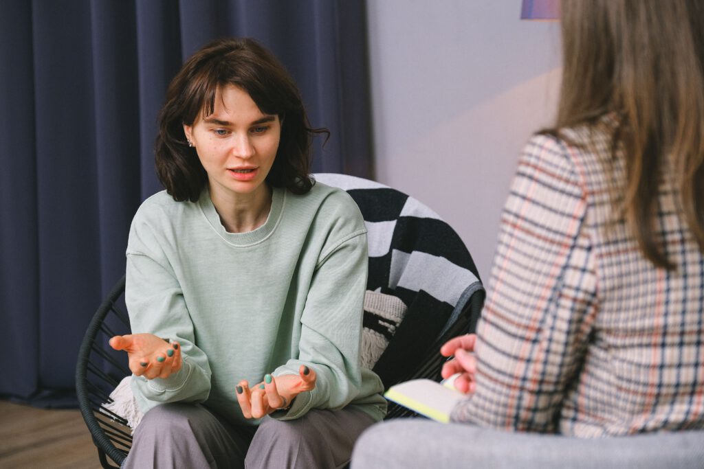 Patientin in Psychotherapie Praxis Kraftquelle